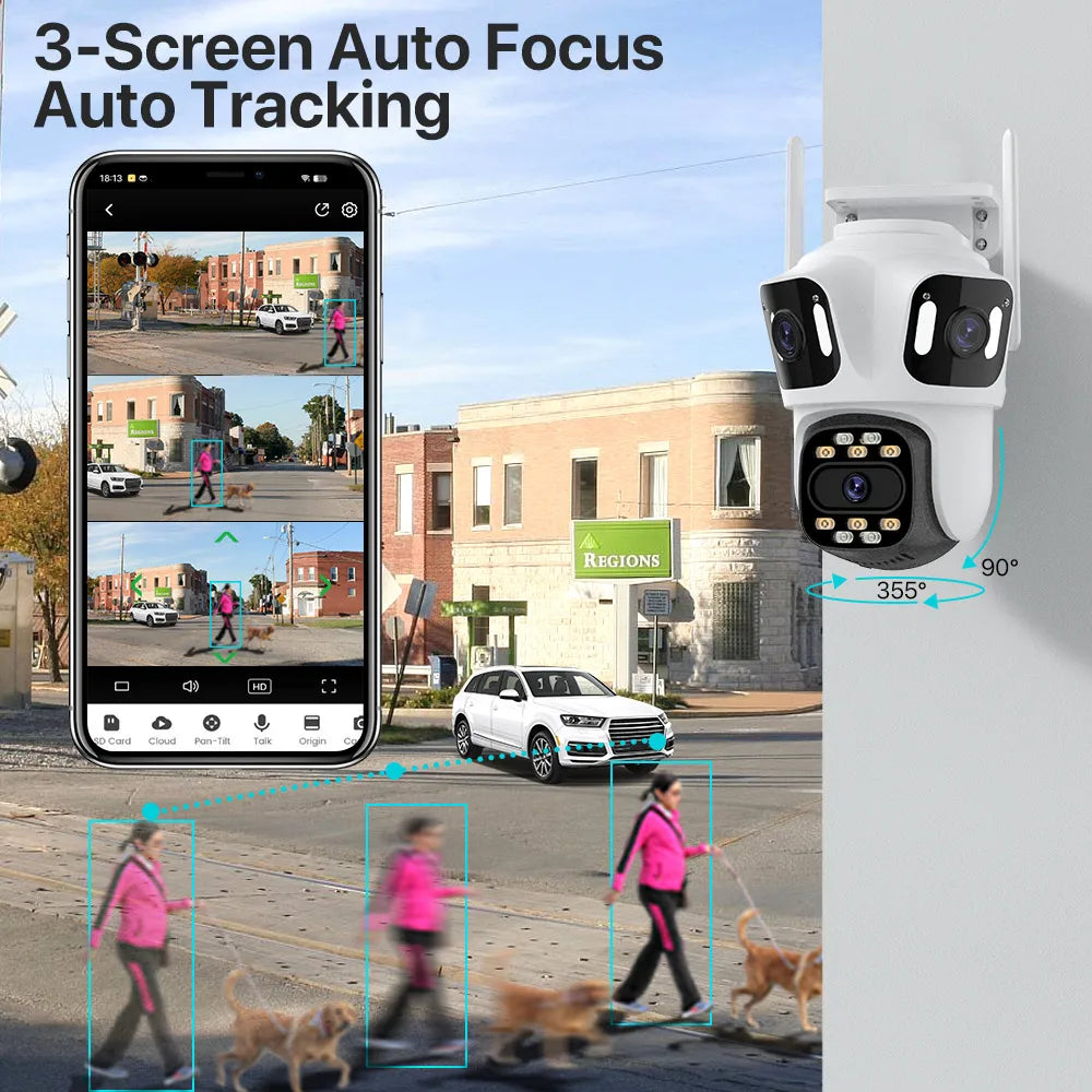 Three Screen WiFi Security Camera